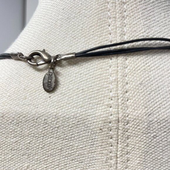 Chicos Boho Statement Necklace Beads Colorful Accents‎ Black Cord - Picture 6 of 7